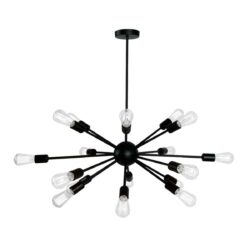 Lámpara de suspender CELAENO II - 18 luces E27 - Acabado negro