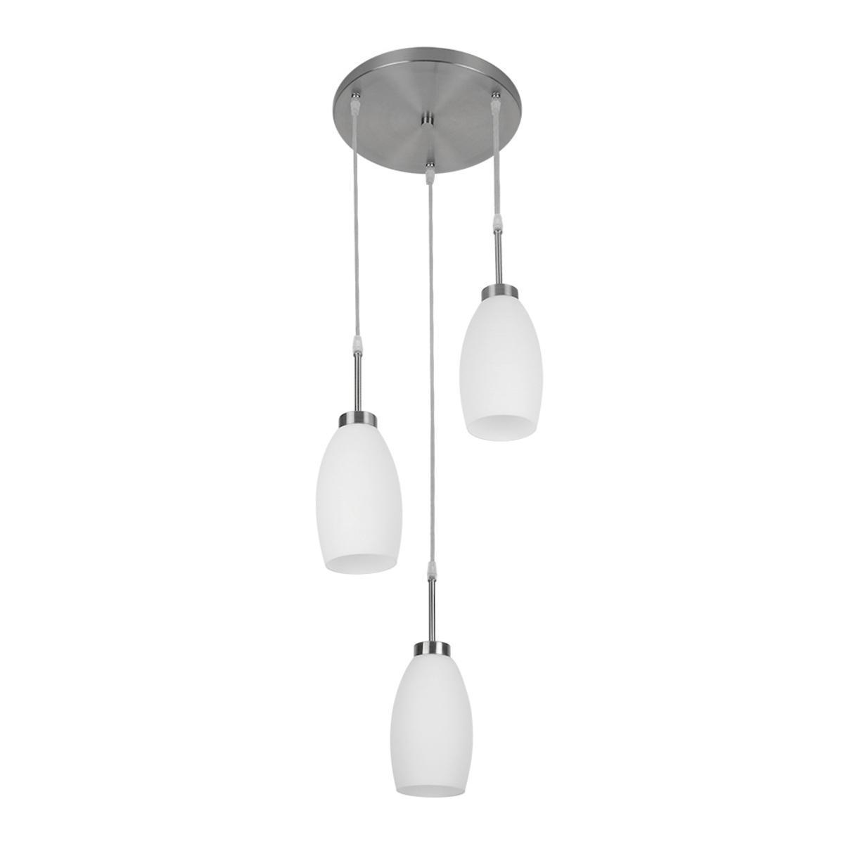 Lámpara de suspender MARUK II - 3 luces E27 - Acabado cristal opalino 1 Lámpara de suspender MARUK II - 3 luces E27 - Acabado cristal opalino