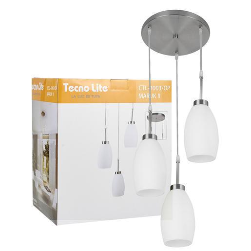 Lámpara de suspender MARUK II - 3 luces E27 - Acabado cristal opalino 5 Lámpara de suspender MARUK II - 3 luces E27 - Acabado cristal opalino - Imagen 5