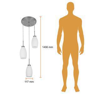 Lámpara de suspender MARUK II - 3 luces E27 - Acabado cristal opalino 4 Lámpara de suspender MARUK II - 3 luces E27 - Acabado cristal opalino - Imagen 4