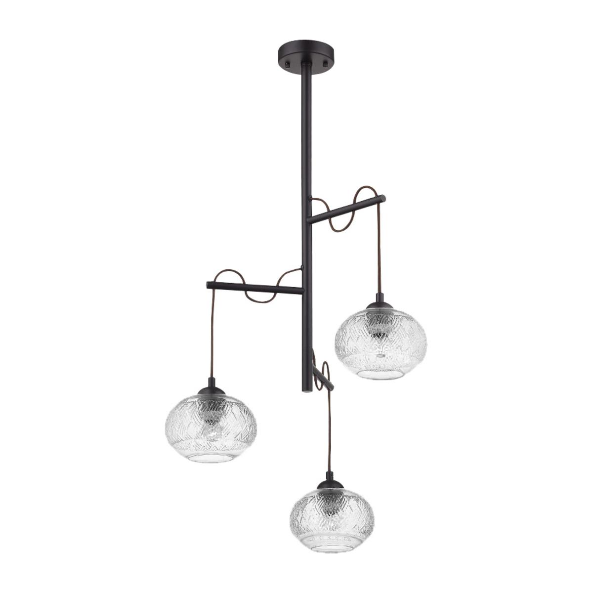 Lámpara de suspender DIADEM III - 3 luces E27 - Acabado negro 1 Lámpara de suspender DIADEM III - 3 luces E27 - Acabado negro