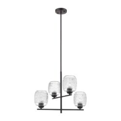 Lámpara de suspender FULU I - 4 luces E27 - Acabado negro