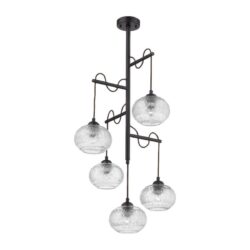 Lámpara de suspender DIADEM IV - 5 luces E27 - Acabado negro