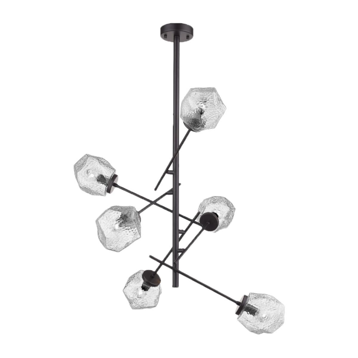 Lámpara de suspender CASTULA I - 6 luces E14 - Acabado negro 1 Lámpara de suspender CASTULA I - 6 luces E14 - Acabado negro