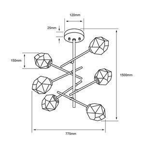 Lámpara de suspender CASTULA I - 6 luces E14 - Acabado negro 3 Lámpara de suspender CASTULA I - 6 luces E14 - Acabado negro - Imagen 3