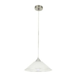 Lámpara de suspender BAMIRA - 1 luz E27 - Acabado cristal opalino