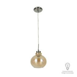 Lámpara de suspender MINERVA - 1 luz E27 - Acabado cristal ámbar
