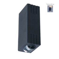 Lámpara de pared exterior - LED Integrado - 10W - Luz cálida - Acabado negro