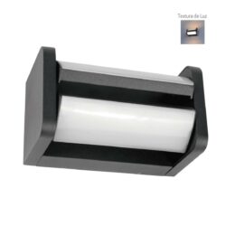 Lámpara de pared exterior - LED Integrado - 12W - Luz templada - Acabado negro