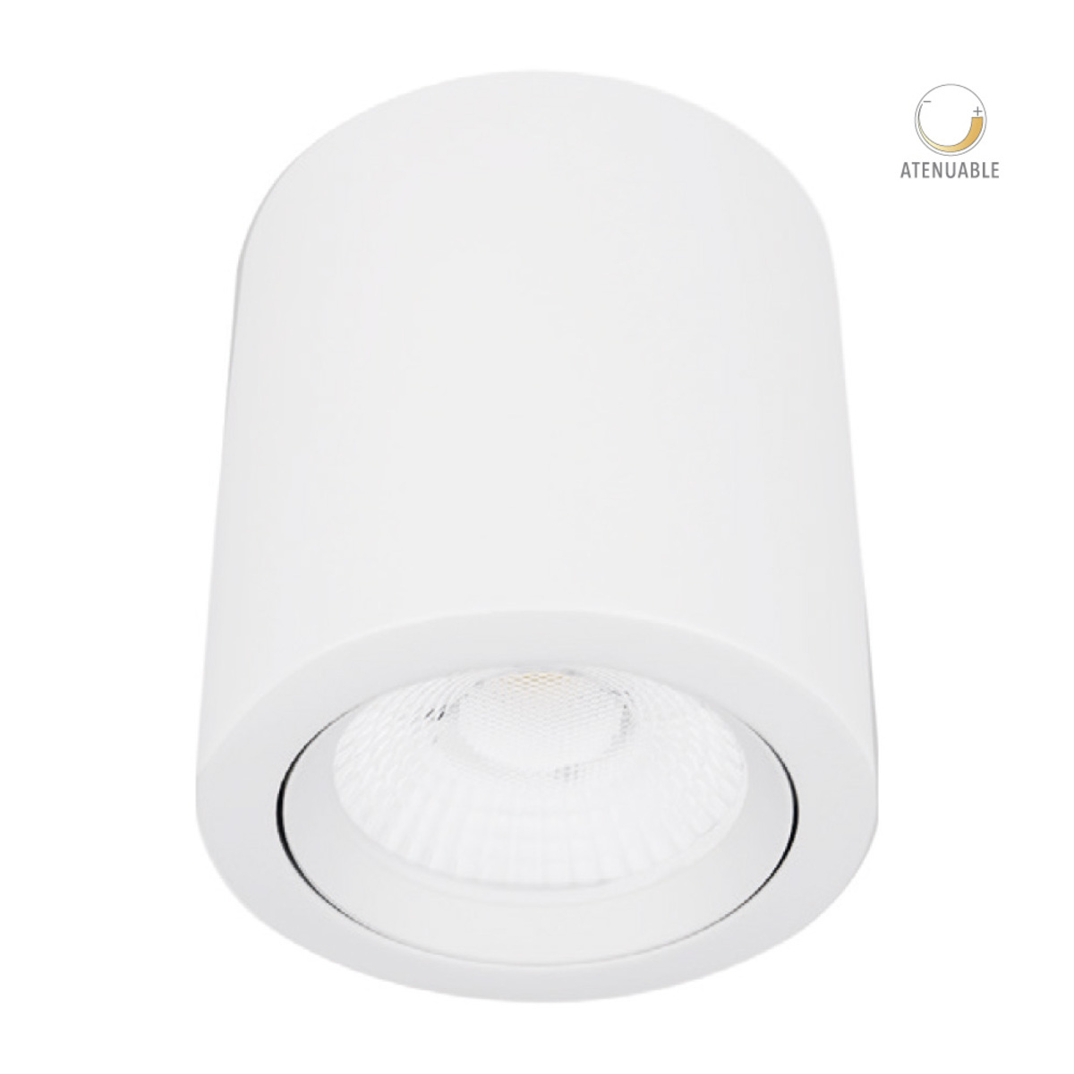 Cilindro de sobreponer LED dirigible - 20W - Acabado blanco - Luz cálida 1 Cilindro de sobreponer LED dirigible - 20W - Acabado blanco - Luz cálida