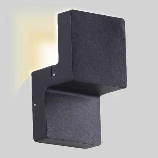 Lámpara de pared exterior - LED Integrado - 6W - Luz cálida - Acabado negro 2 Lámpara de pared exterior - LED Integrado - 6W - Luz cálida - Acabado negro - Imagen 2