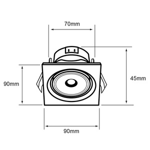 Ojo de buey empotrable LED - 7W - Acabado negro - Luz fría 3 Ojo de buey empotrable LED - 7W - Acabado negro - Luz fría - Imagen 3