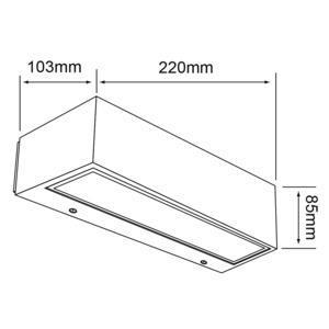 Lámpara de pared exterior - LED Integrado - 20W - Luz templada - Acabado negro 6 Lámpara de pared exterior - LED Integrado - 20W - Luz templada - Acabado negro - Imagen 6