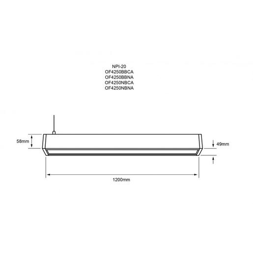 Luminaria lineal sistema Vector ON/OFF - 38W - luz cálida 2 Luminaria lineal sistema Vector ON/OFF - 38W - luz cálida - Imagen 2