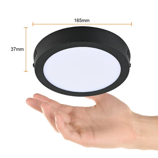 Plafón LED de sobreponer - 12W - Acabado negro - Luz fría 4 Plafón LED de sobreponer - 12W - Acabado negro - Luz fría - Imagen 4