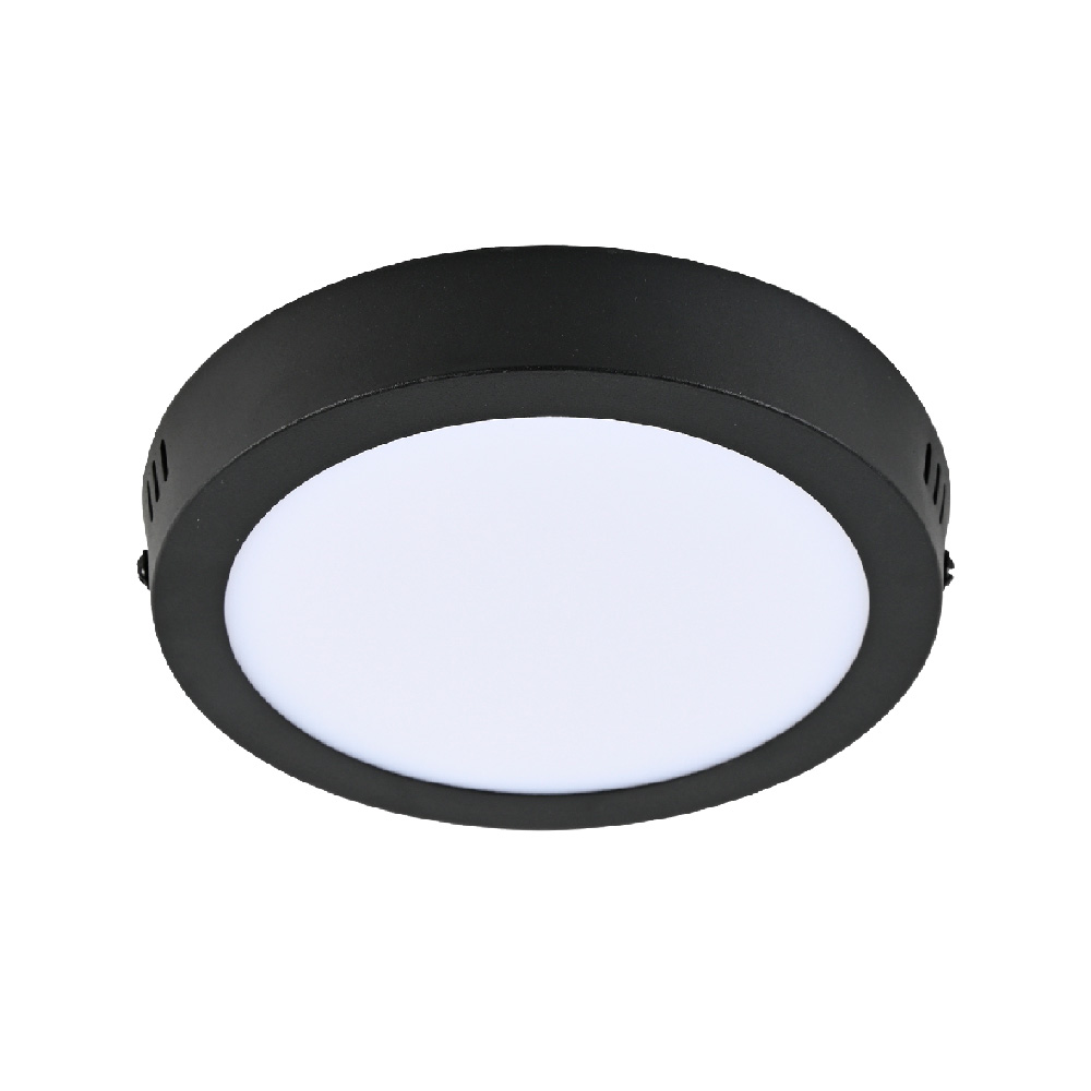 Plafón LED de sobreponer - 12W - Acabado negro - Luz fría 1 Plafón LED de sobreponer - 12W - Acabado negro - Luz fría