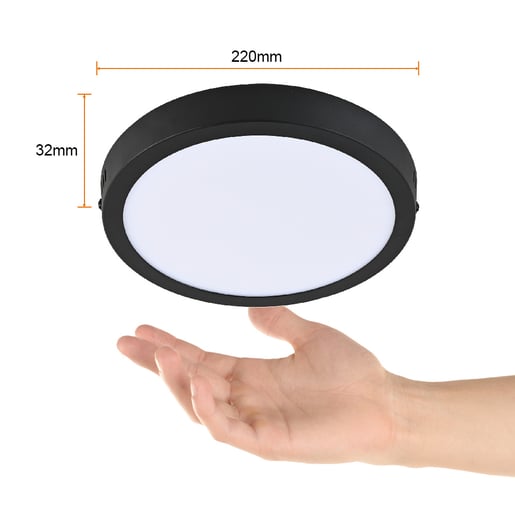 Plafón LED de sobreponer - 18W - Acabado negro - Luz fría 4 Plafón LED de sobreponer - 18W - Acabado negro - Luz fría - Imagen 4