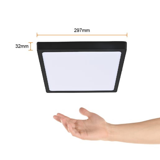 Plafón LED de sobreponer - 24W - Acabado negro - Luz cálida 4 Plafón LED de sobreponer - 24W - Acabado negro - Luz cálida - Imagen 4