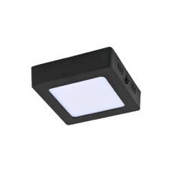 Plafón LED de sobreponer - 6W - Acabado negro - Luz cálida