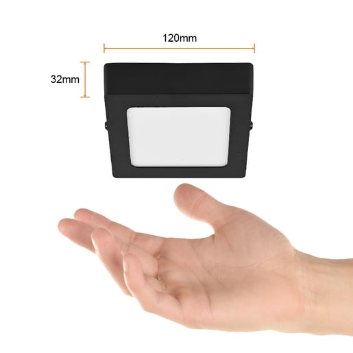 Plafón LED de sobreponer - 6W - Acabado negro - Luz fría 4 Plafón LED de sobreponer - 6W - Acabado negro - Luz fría - Imagen 4