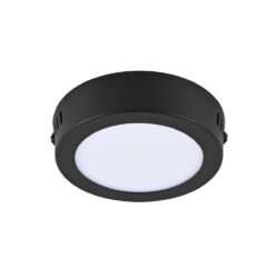Plafón LED de sobreponer - 6W - Acabado negro - Luz fría