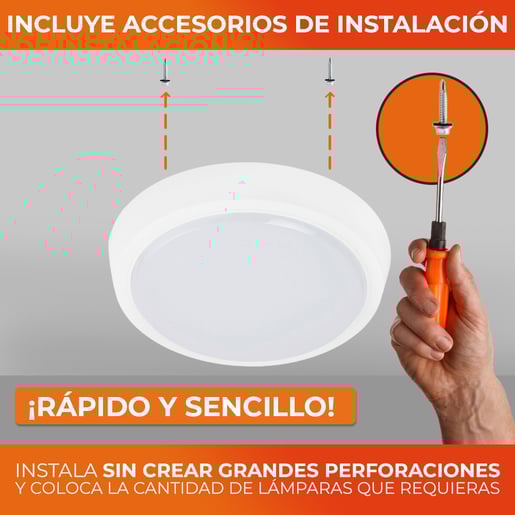 Plafón LED de sobreponer - 10W - Acabado blanco - Luz fría 6 Plafón LED de sobreponer - 10W - Acabado blanco - Luz fría - Imagen 6