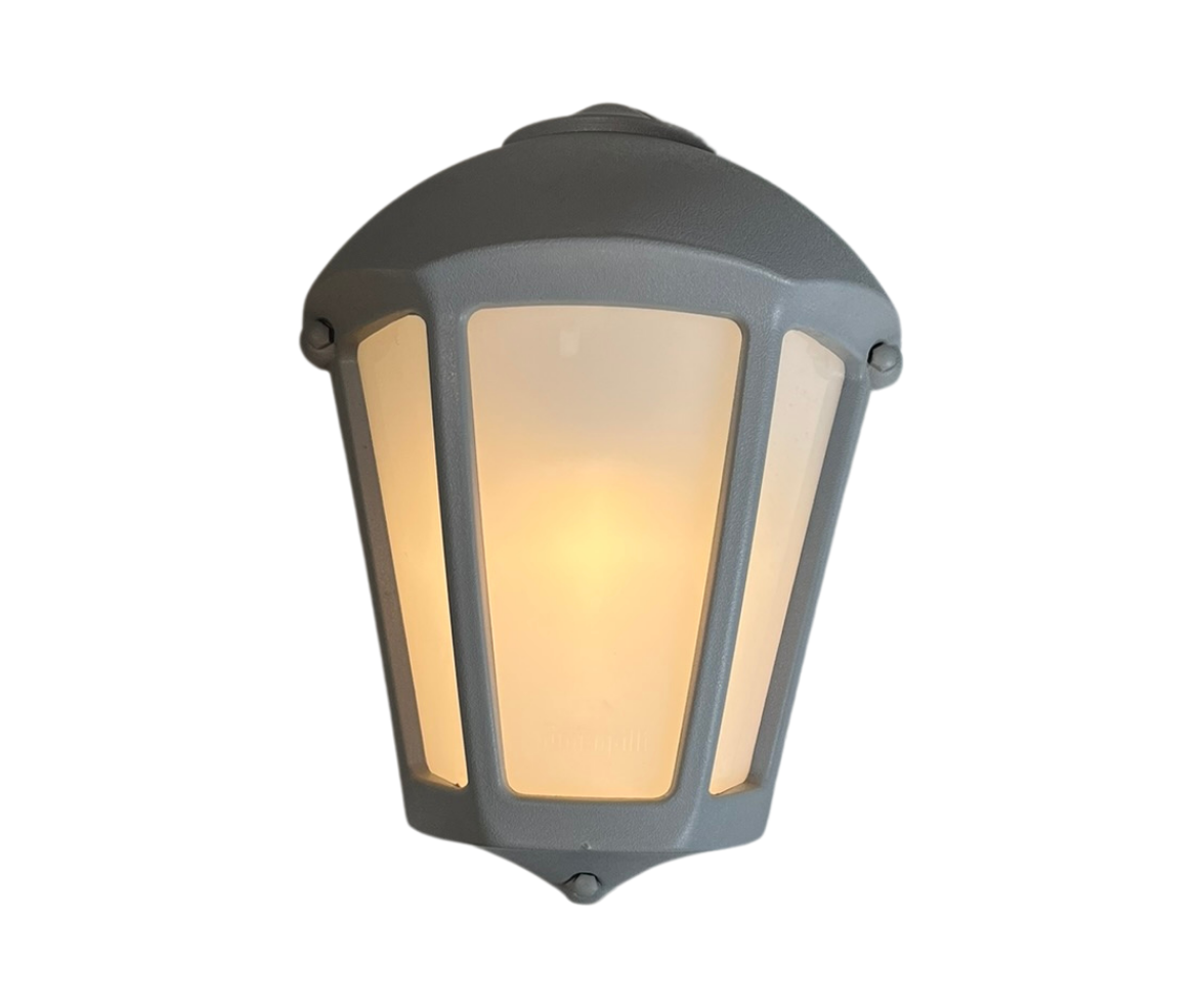 Farol de pared - Para 1 luz E27 - Acabado gris 2 Farol de pared - Para 1 luz E27 - Acabado gris - Imagen 2