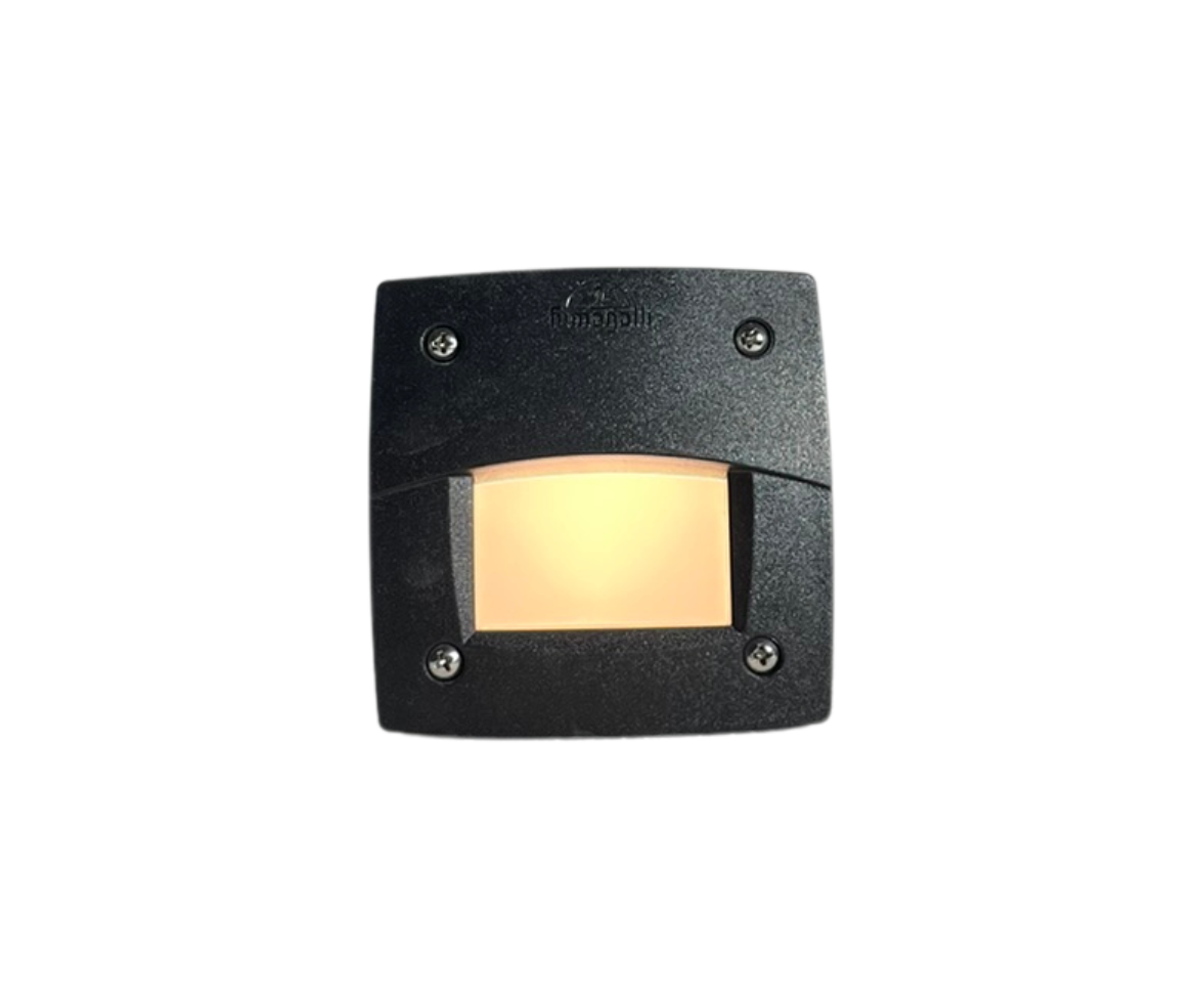 Lámpara para empotrar en pared de exterior – Con 1 luz GX53 – Kelvin seleccionable - Acabado negro 2 Lámpara para empotrar en pared de exterior – Con 1 luz GX53 – Kelvin seleccionable - Acabado negro - Imagen 2