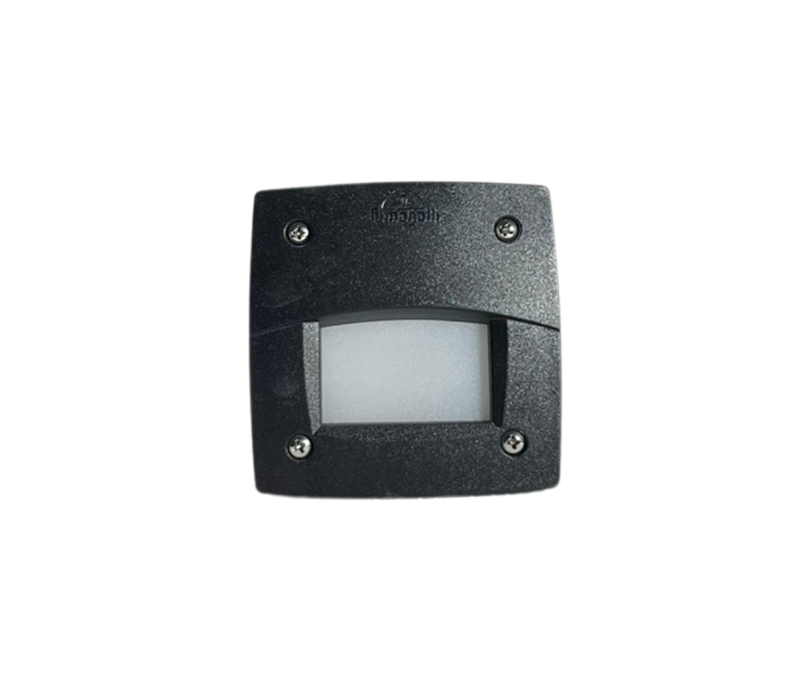 Lámpara para empotrar en pared de exterior – Con 1 luz GX53 – Kelvin seleccionable - Acabado negro 1 Lámpara para empotrar en pared de exterior – Con 1 luz GX53 – Kelvin seleccionable - Acabado negro
