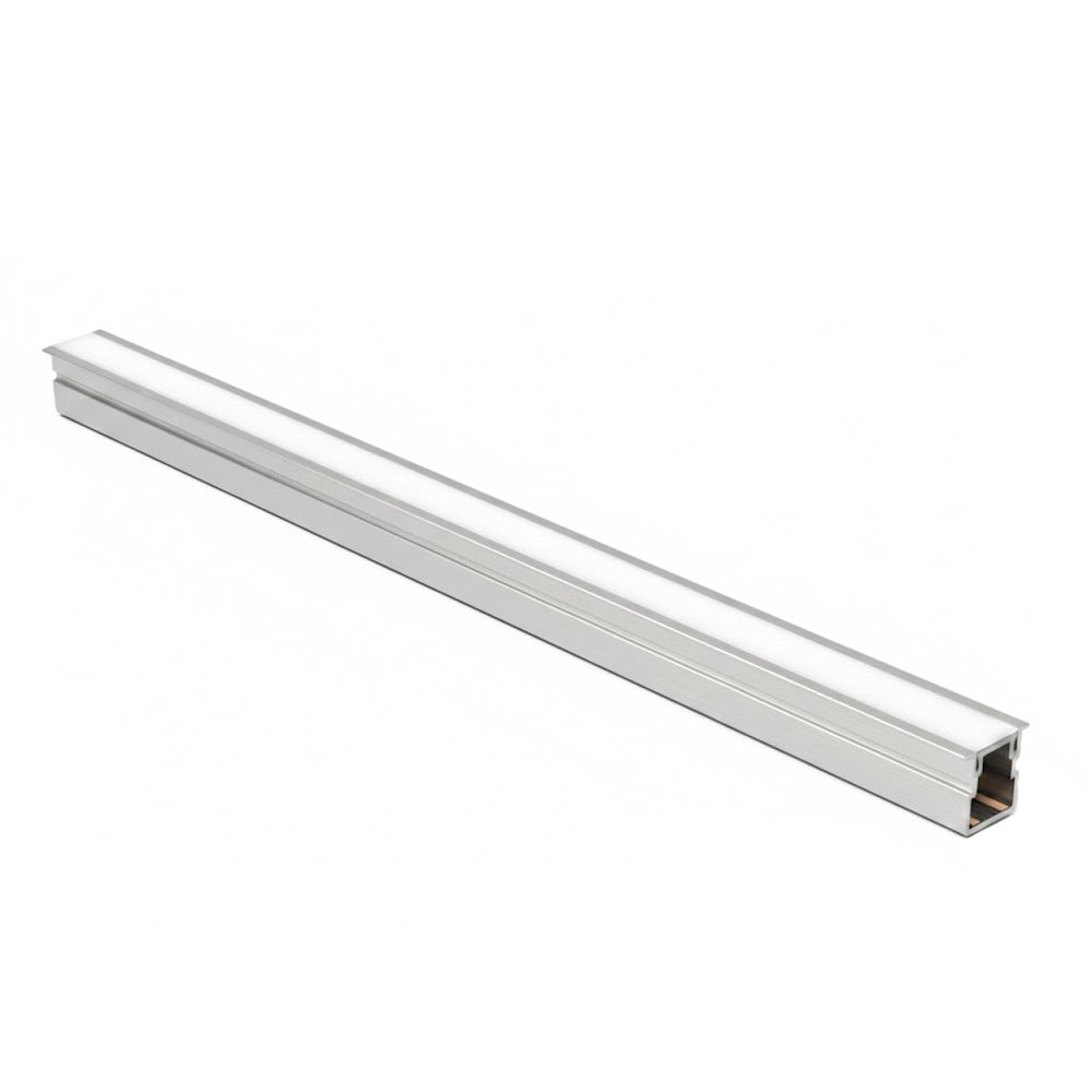 Perfil para cinta LED - Para interior - Aluminio - De Empotrar - Lente satinado 1 Perfil para cinta LED - Para interior - Aluminio - De Empotrar - Lente satinado