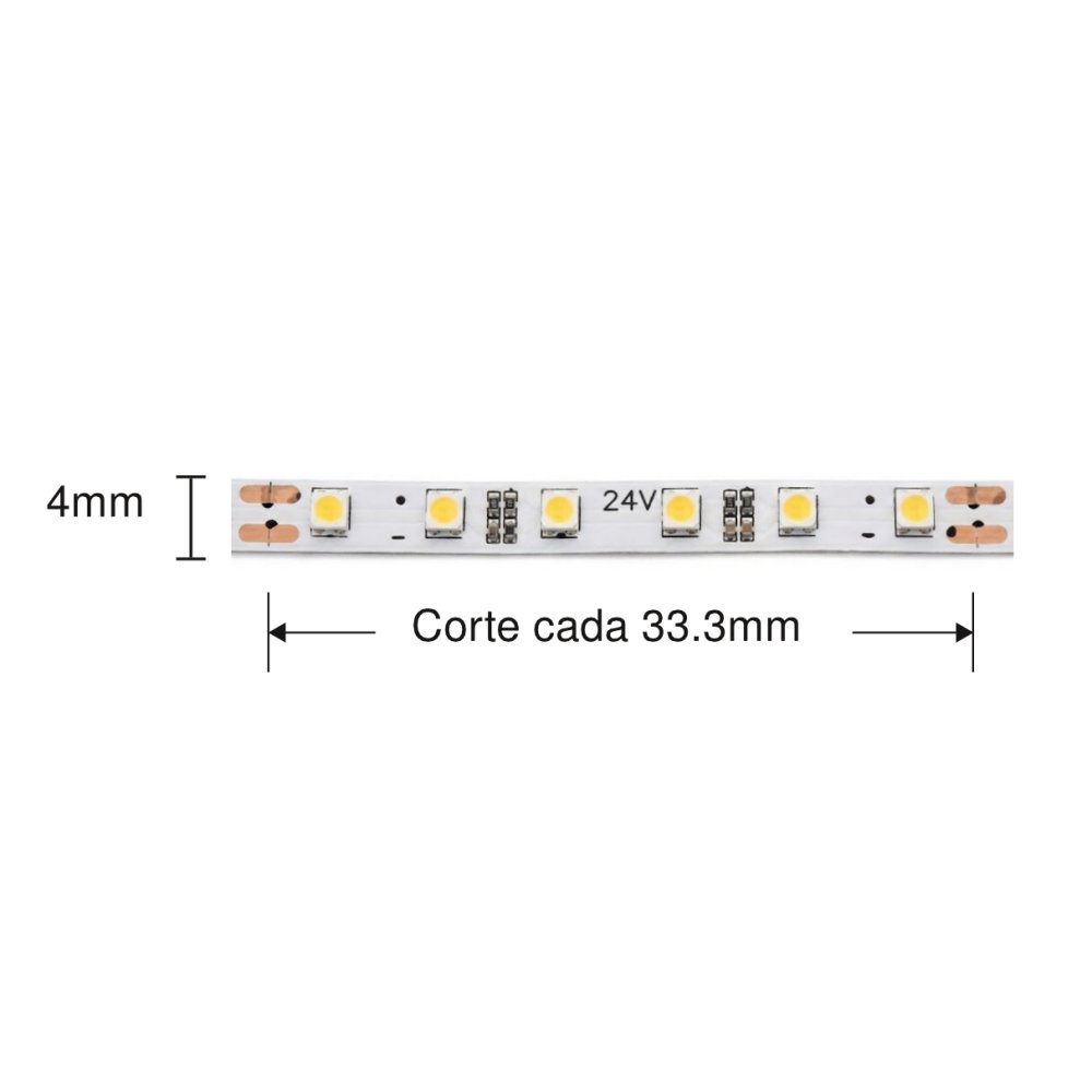 Rollo de cinta LED 4mm de interior - 4.8W por metro - Luz cálida 3 Rollo de cinta LED 4mm de interior - 4.8W por metro - Luz cálida - Imagen 3
