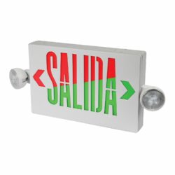 Combo rótulo de Salida color verde/rojo y 2 luces de emergencia - LED integrado - 0.78W