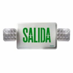 Combo rótulo de salida color verde y 2 luces de emergencia - LED Integrado - 2x1.6W