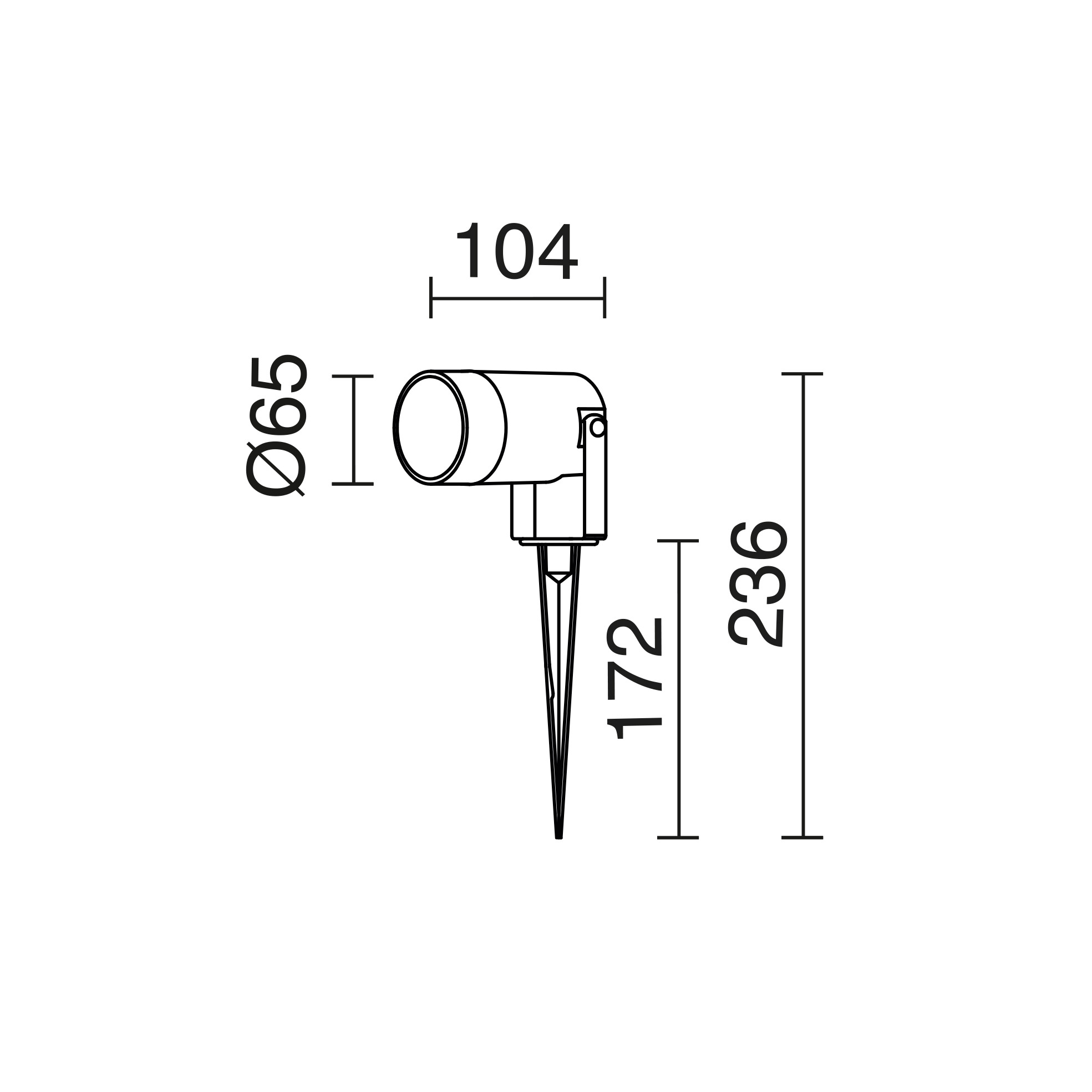 Reflector de exterior con estaca - Para 1 luz GU10 - acabado negro 4 Reflector de exterior con estaca - Para 1 luz GU10 - acabado negro - Imagen 4
