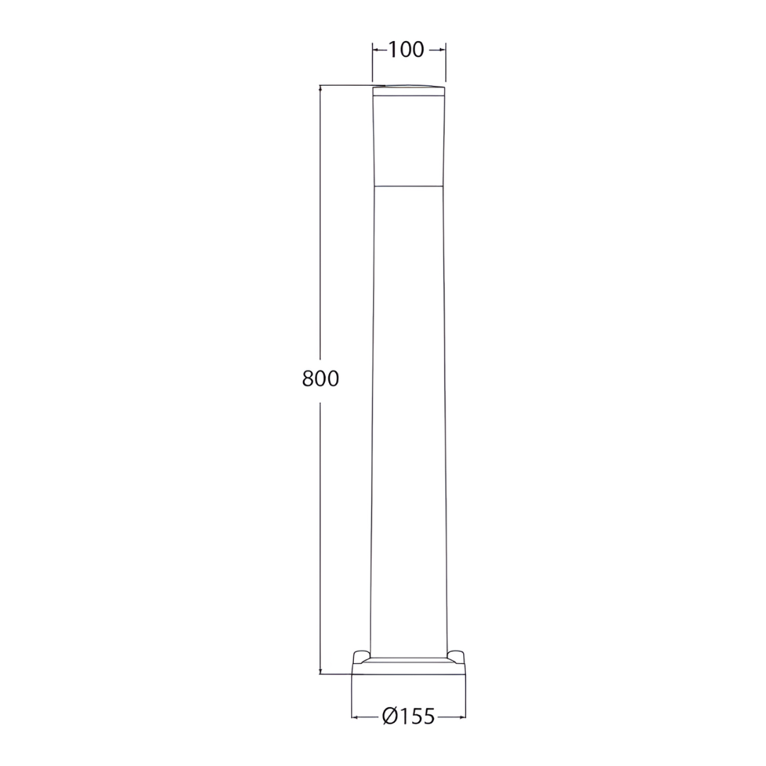 Bolardo – Para 1 lámpara E27 – Acabado negro 4 Bolardo – Para 1 lámpara E27 – Acabado negro - Imagen 4