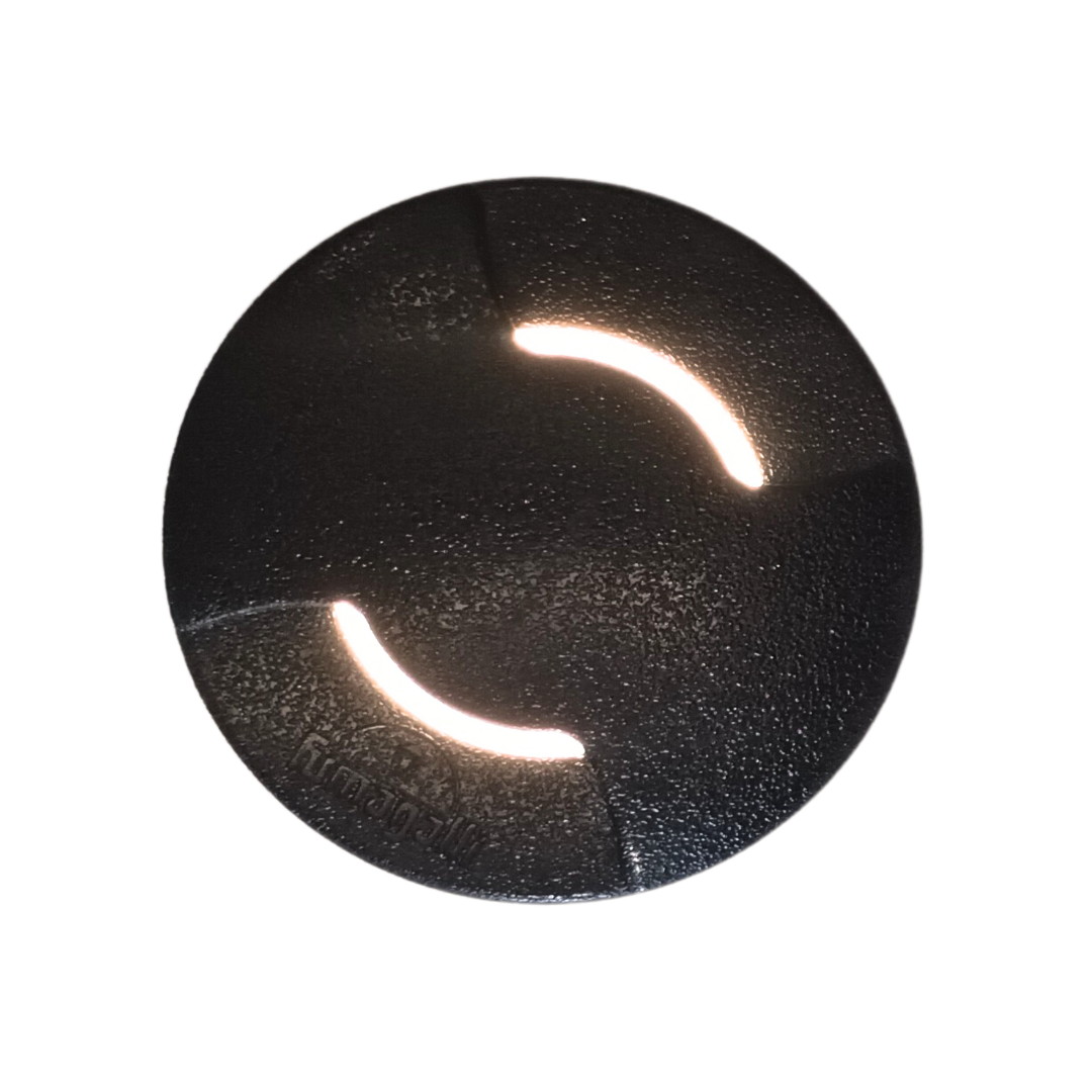 Lámpara para empotrar en piso – 1 lámpara GU10 – Luz indicadora doble - Acabado negro - Imagen 2