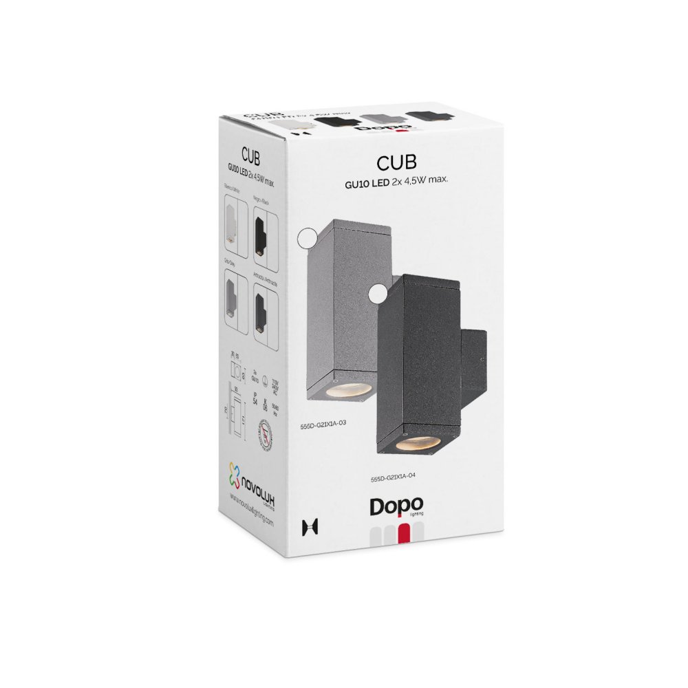 Lámpara de pared exterior - Para 1 luces GU10 - Acabado antracita 3 Lámpara de pared exterior - Para 1 luces GU10 - Acabado antracita - Imagen 3