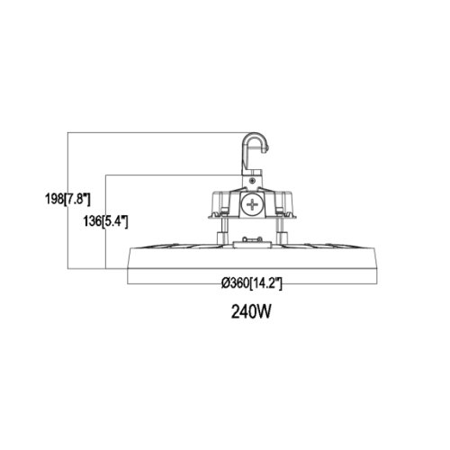 Lámpara industrial UFO - 150/200/240W - 3500/4000/5000K 6 Lámpara industrial UFO - 150/200/240W - 3500/4000/5000K - Imagen 6