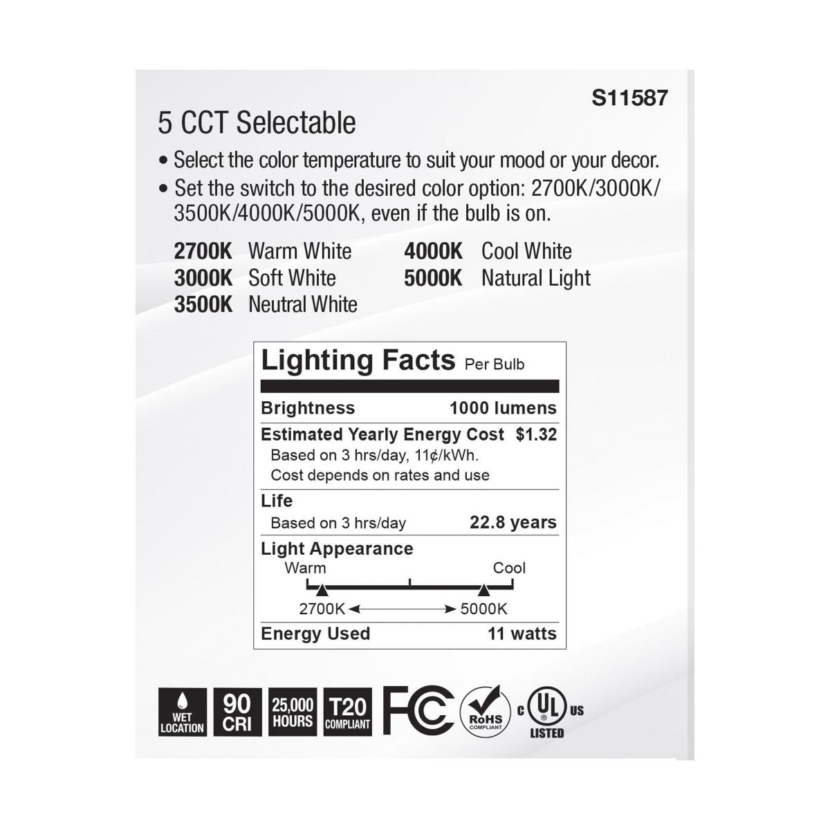 Reflector LED PAR30 cuello largo - Dimeable - 11W - Kelvin seleccionable - Haz 60° 6 Reflector LED PAR30 cuello largo - Dimeable - 11W - Kelvin seleccionable - Haz 60° - Imagen 6