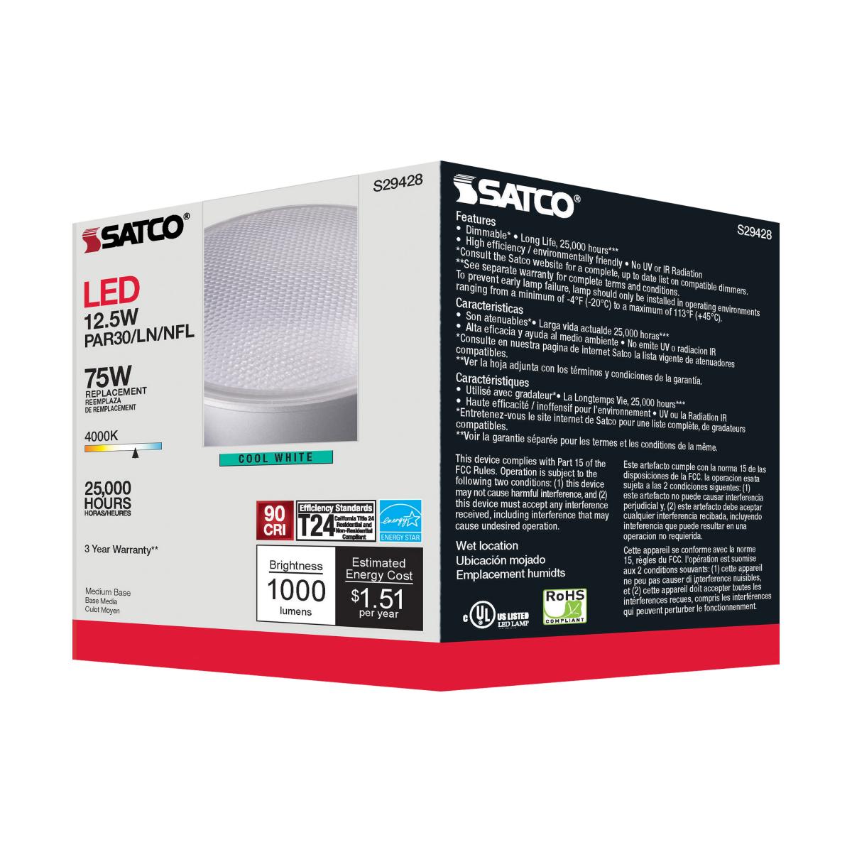 Reflector LED PAR30 cuello largo - Dimeable - 12.5W - Luz neutra - Haz 25° 10 Reflector LED PAR30 cuello largo - Dimeable - 12.5W - Luz neutra - Haz 25° - Imagen 10