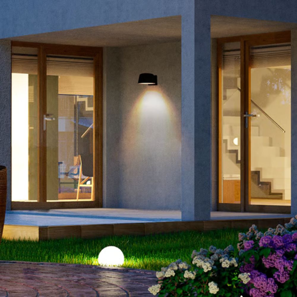 Lámpara de pared exterior - LED Integrado - 10W - Luz cálida - Acabado negro 4 Lámpara de pared exterior - LED Integrado - 10W - Luz cálida - Acabado negro - Imagen 4