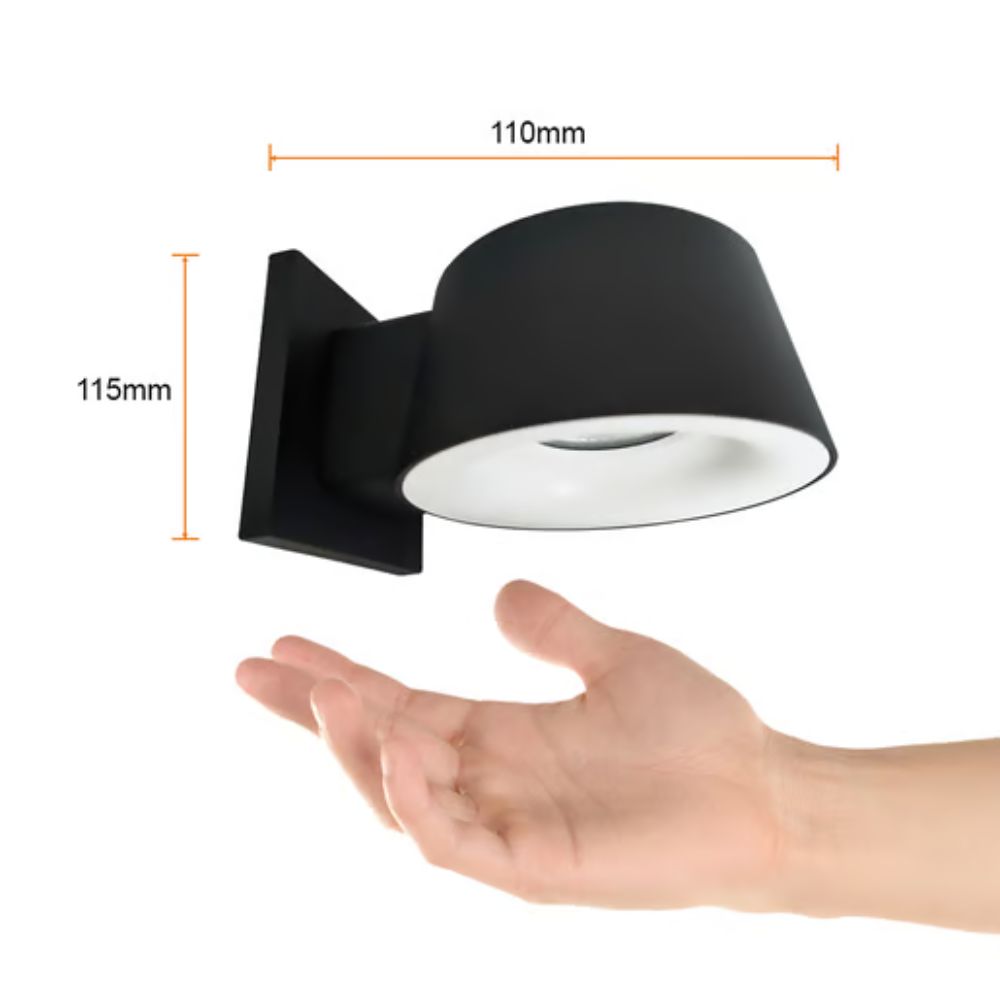Lámpara de pared exterior - LED Integrado - 10W - Luz cálida - Acabado negro 5 Lámpara de pared exterior - LED Integrado - 10W - Luz cálida - Acabado negro - Imagen 5