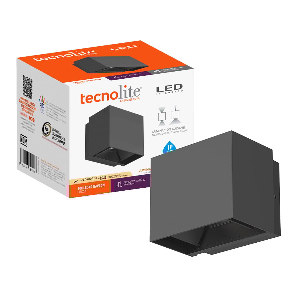 Lámpara de pared interior - LED Integrado - 10W - Luz cálida - Acabado negro 3 Lámpara de pared interior - LED Integrado - 10W - Luz cálida - Acabado negro - Imagen 3