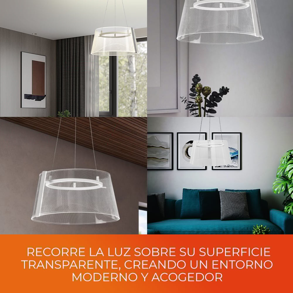 Lámpara de suspender AKRIL I - 12W - Acabado blanco - Luz cálida 5 Lámpara de suspender AKRIL I - 12W - Acabado blanco - Luz cálida - Imagen 5