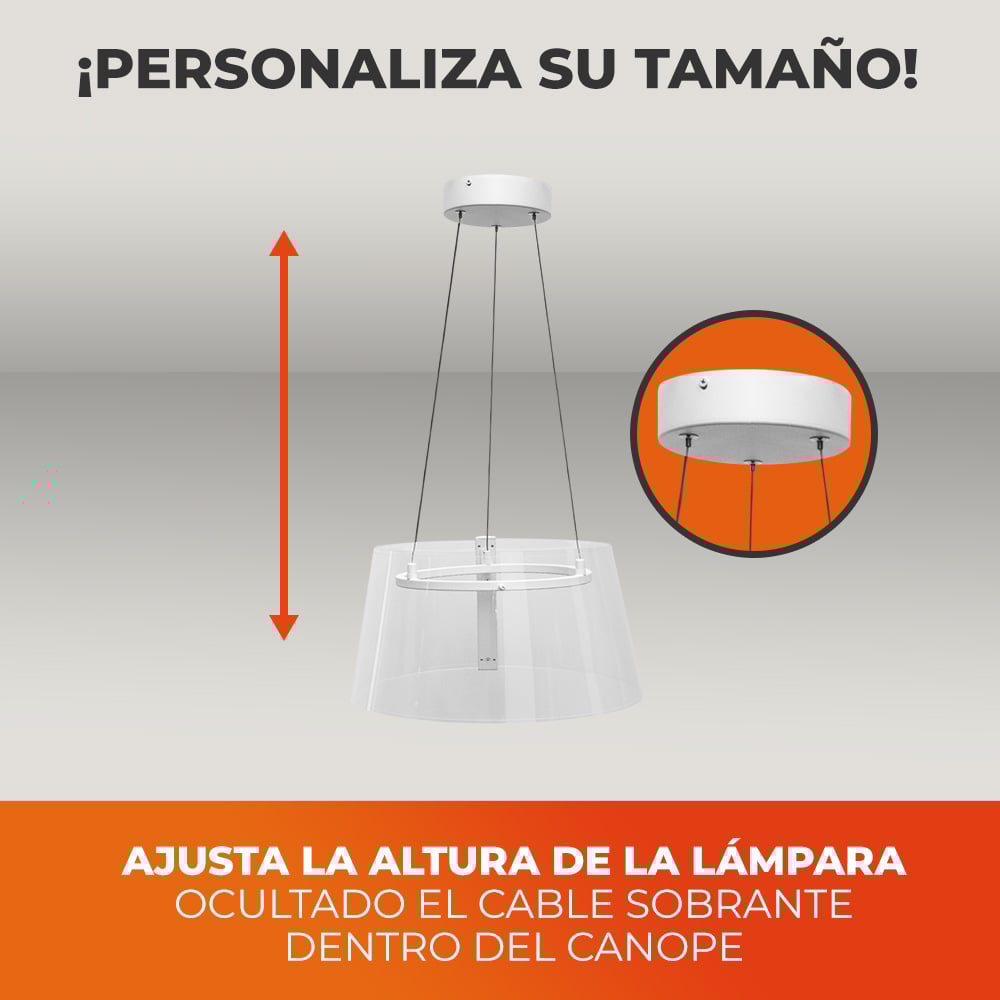 Lámpara de suspender AKRIL I - 12W - Acabado blanco - Luz cálida 7 Lámpara de suspender AKRIL I - 12W - Acabado blanco - Luz cálida - Imagen 7