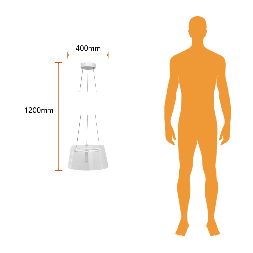 Lámpara de suspender AKRIL I - 12W - Acabado blanco - Luz cálida 9 Lámpara de suspender AKRIL I - 12W - Acabado blanco - Luz cálida - Imagen 9