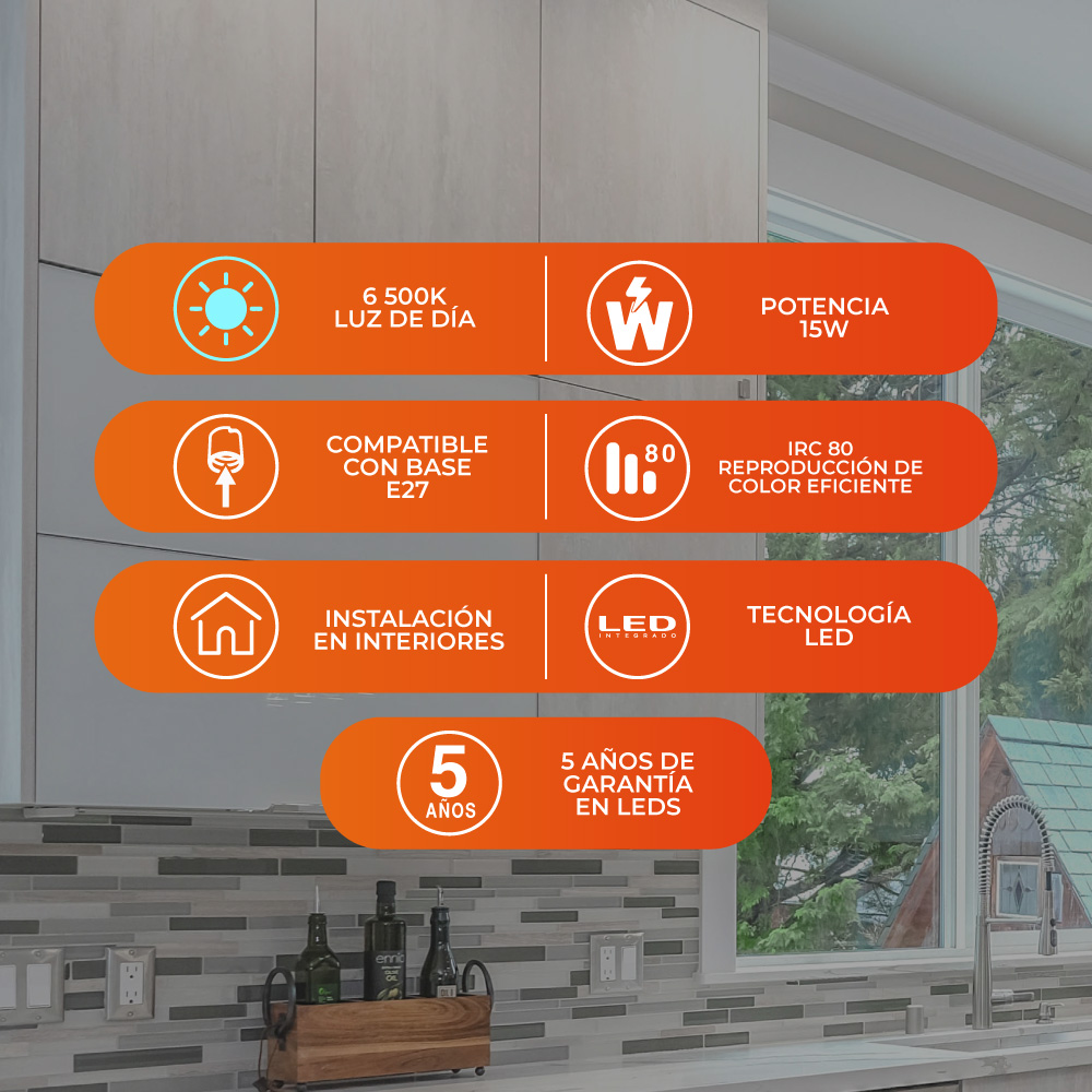 Bombilla LED circular - 15W - Luz fría 4 Bombilla LED circular - 15W - Luz fría - Imagen 4