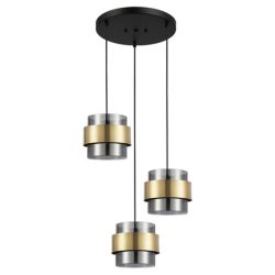 Lámpara de suspender HELIARA II - 3 luces E27 - Acabado negro