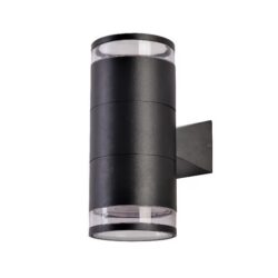 Lámpara de pared exterior - LED Integrado - 20W - Luz cálida - Acabado negro
