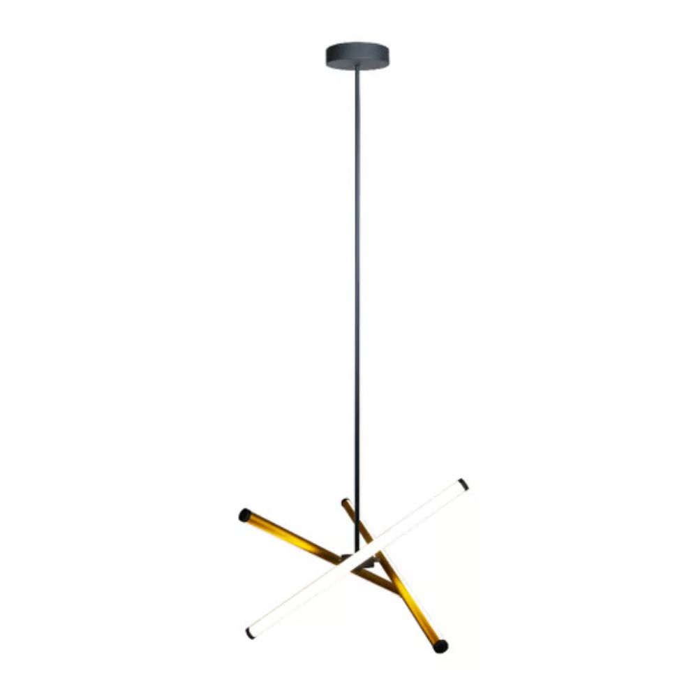 Lámpara de suspender CARTER - 22.5W - Acabado negro/dorado - Luz cálida 2 Lámpara de suspender CARTER - 22.5W - Acabado negro/dorado - Luz cálida - Imagen 2